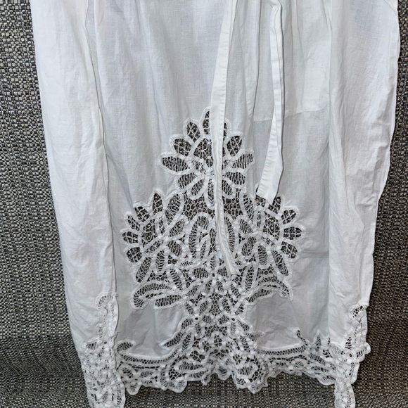 Handmade Battenburg Vintage Linen Apron Victorian Maid size M/L - Picture 9 of 12